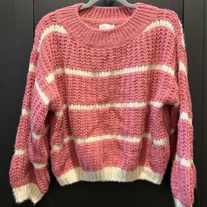 Pink Lily Striped Sweater